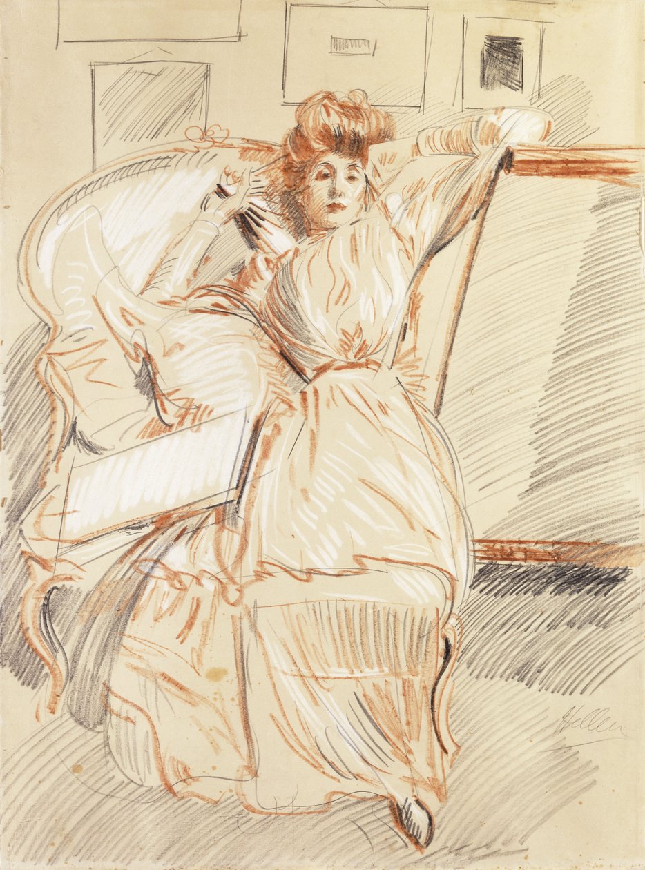 Madame Helleu pihenő, alkotó: Paul Cesar Helleu