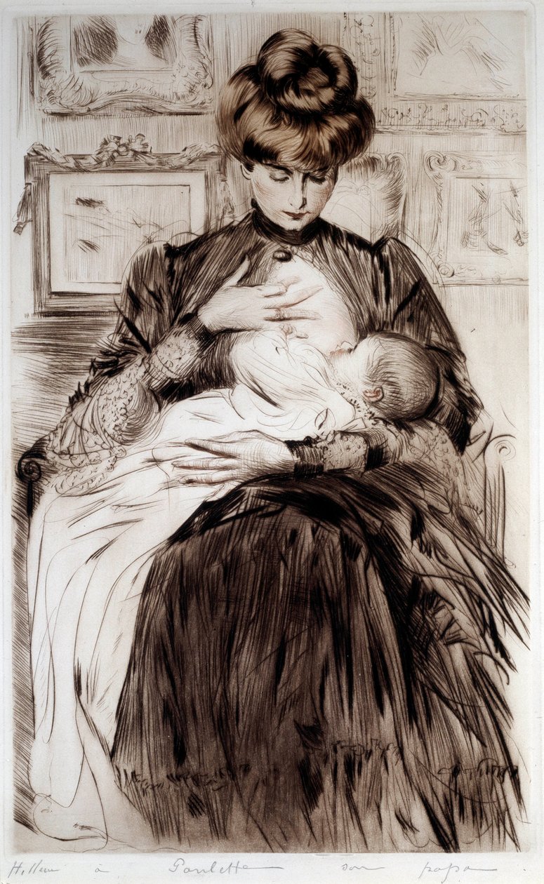 Anyaság. Paul Helleu (1859-1927) rajza, XX. Bayonne, Musee Bonnat alkotó: Paul Cesar Helleu