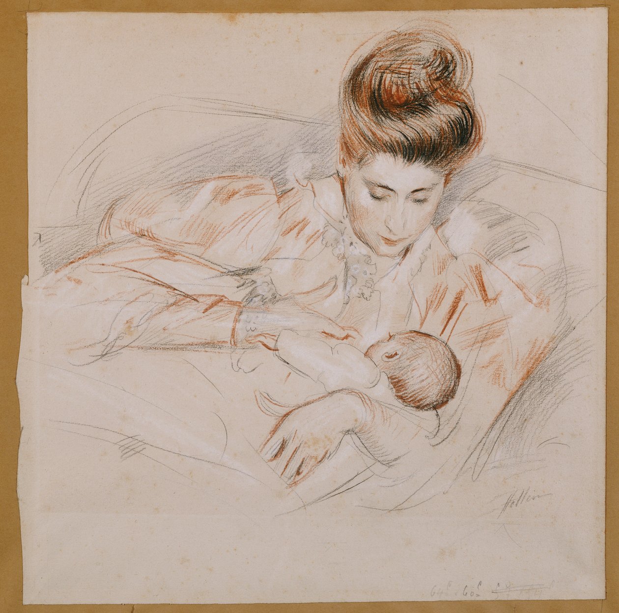 Anya és gyermek alkotó: Paul Cesar Helleu