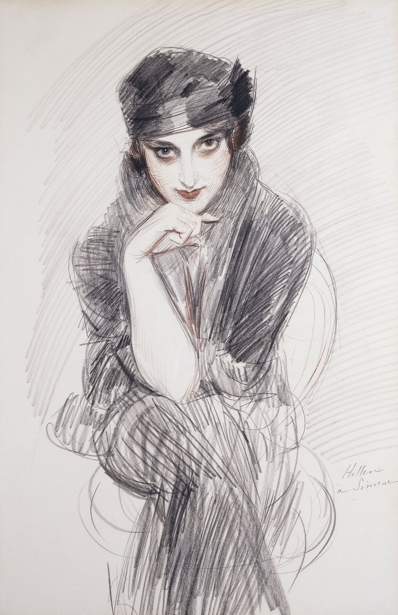 Egy hölgy, esetleg Madam Van Cleef portréja alkotó: Paul Cesar Helleu