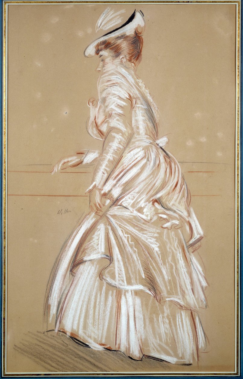 Fehér nő portréja. Paul Helleu (1859 - 1927) rajza, XX. Bayonne, Musee Bonnat alkotó: Paul Cesar Helleu