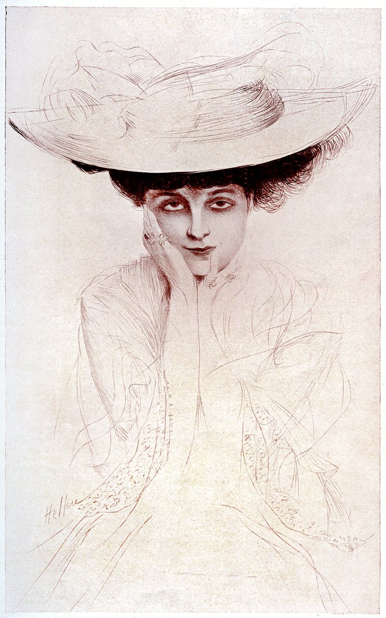 Noailles grófnő portréja alkotó: Paul Cesar Helleu