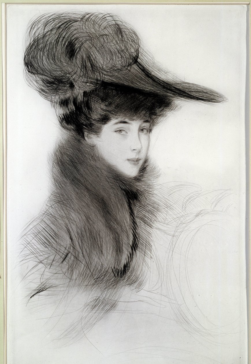 Malborough hercegnő portréja. Paul Helleu (1859-1927) rajza, XX. Bayonne, Musee Bonnat alkotó: Paul Cesar Helleu