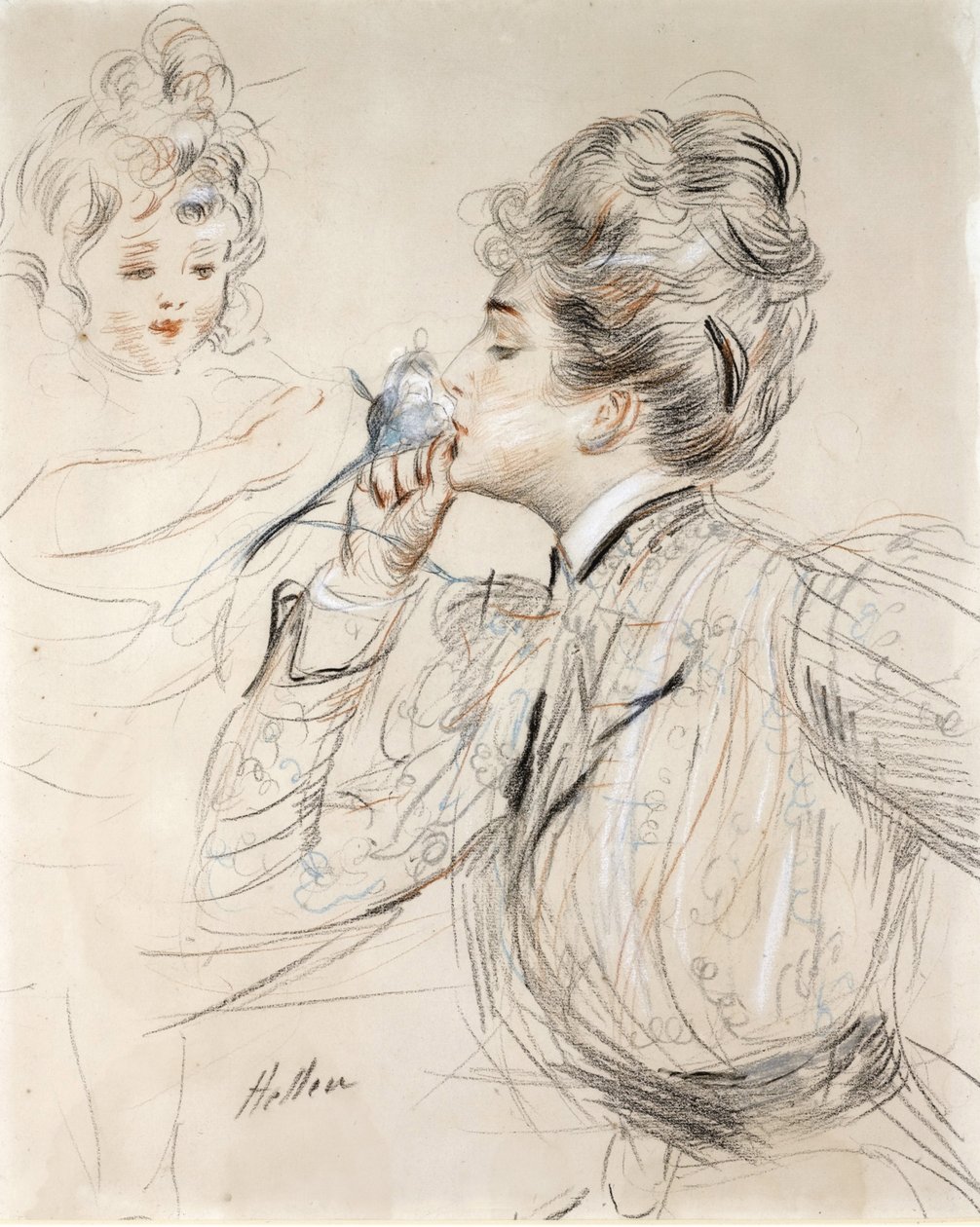 A parfüm (faszén, pasztell és szangvinikus kartonon alkotó: Paul Cesar Helleu