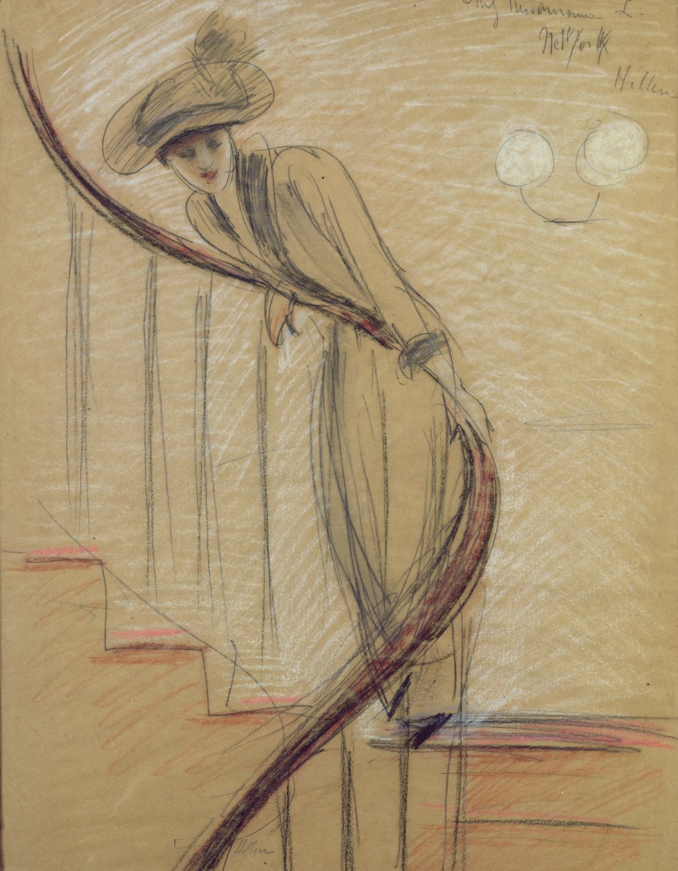 A lépcsőház (kréta papíron) alkotó: Paul Cesar Helleu
