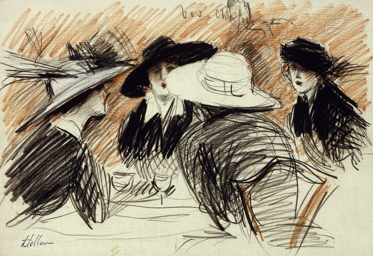 Vos Chapeux: Ladies at the Ritz, New York, 1913 alkotó: Paul Cesar Helleu