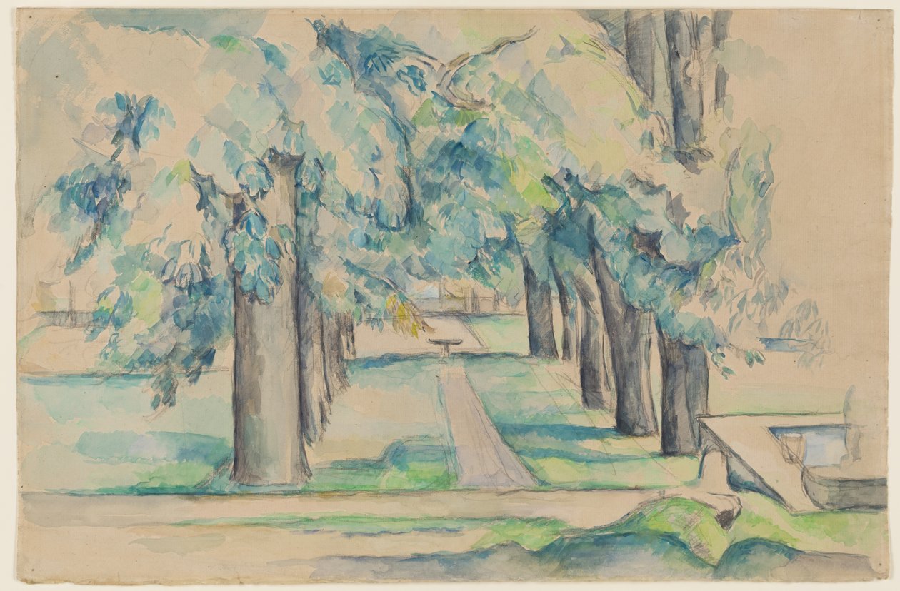 Avenue of Chestnut Trees at the Jas de Bouffan, c.1878-90 (watercolor) alkotó: Paul Cézanne