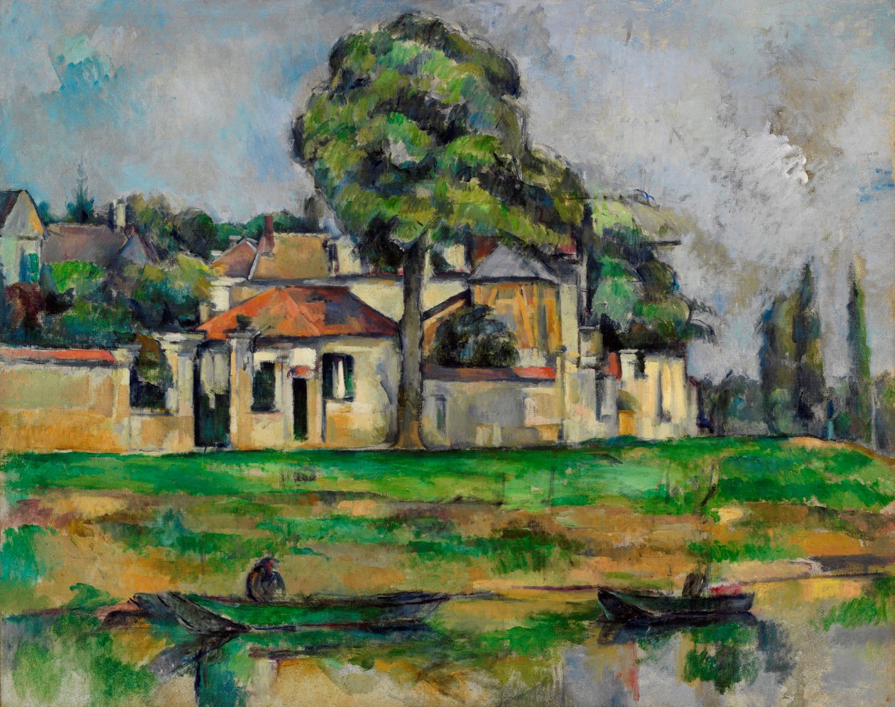 "Berges de la Marne" (Marne bankjai) Paul Cezanne (1839-1906) peinture - 1888-as vers - Olaj, vászon - Mérete 65x81,3 cm Új-Dél-Wales Művészeti Galériája alkotó: Paul Cézanne