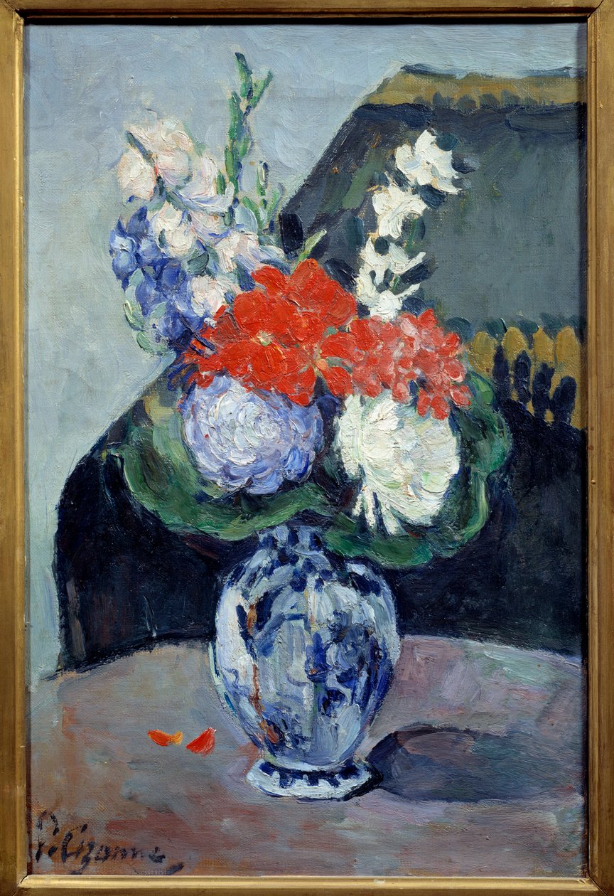 Csokor kis delfttel. Paul Cezanne (1839-1906) festménye alkotó: Paul Cézanne