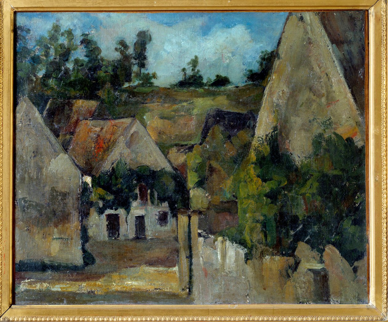 A rue Remy keresztútja Auvers sur Oise-ban (Auvers-sur-Oise) Paul Cezanne (1839-1906) festménye 1873 V. 0,38 x 0,45 m Párizs, Orsay Múzeum alkotó: Paul Cézanne