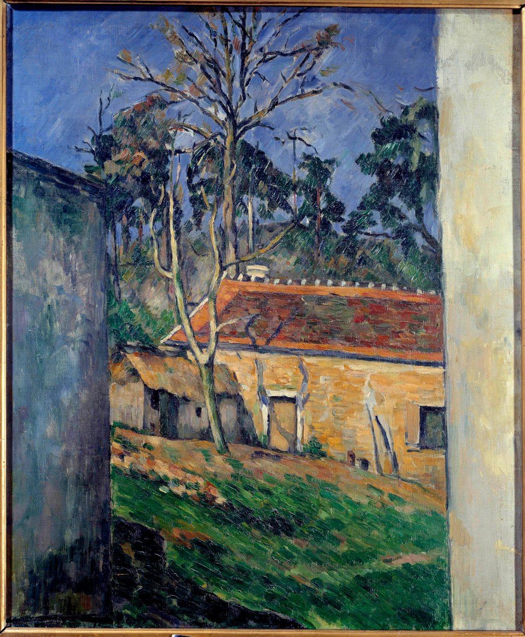 Farmyard at Auvers Paul Cezanne (1839-1906) festménye 1879 V. 0,65x0,54 m Párizs, Orsay Múzeum alkotó: Paul Cézanne