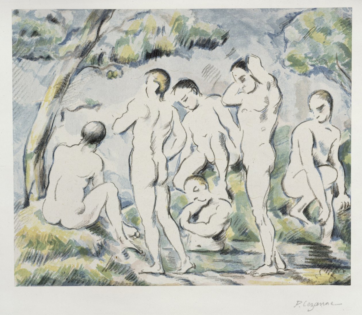 Fürdőzők (kis lap) alkotó: Paul Cézanne