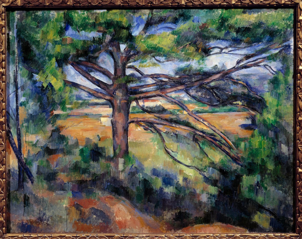 Nagy fenyő Aix közelében Paul Cezanne festménye (1839-1906) 1890 V. 0,73x0,92 m Szentpétervár, Ermitázs Múzeum - Egy nagy fenyőfa Aix közelében - Paul Cezanne festménye (1839-1906), olaj, vászon (73 x 92 cm) alkotó: Paul Cézanne