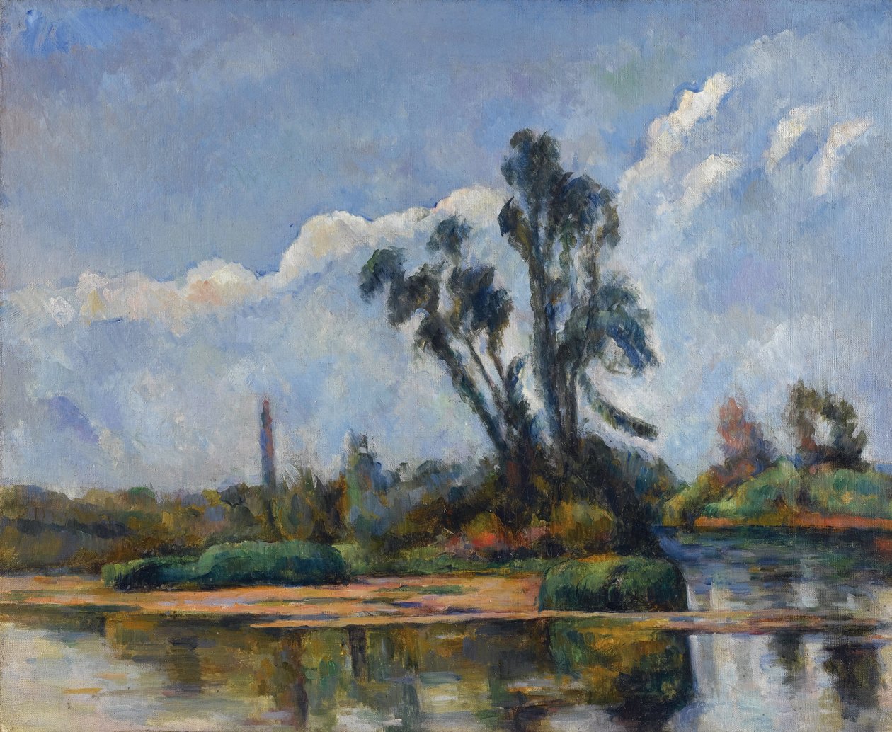 La Riviere par Cezanne, Paul (1839-1906). Olaj, vászon, méret: 50x61, kb 1881, Magángyűjtemény alkotó: Paul Cézanne