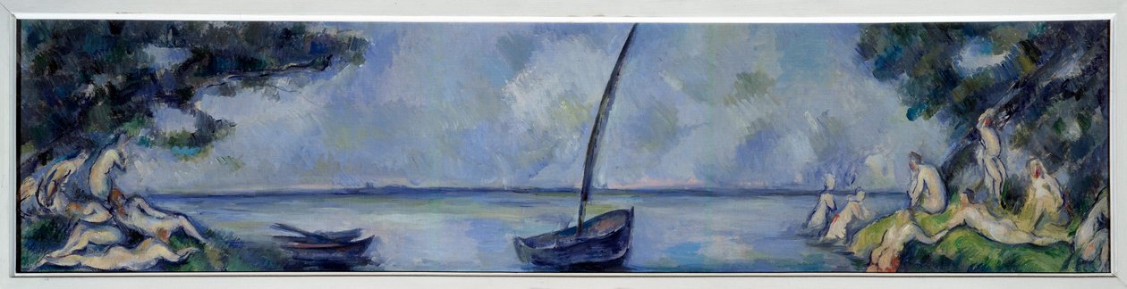 A csónak és a bateusok Paul Cezanne (1839-1906) festménye 1890 V. 0,3x1,25 m Párizs, Orangerie Múzeum alkotó: Paul Cézanne