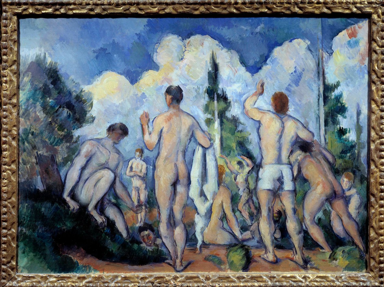 Les bathers Paul Cezanne (1839-1906) festménye 1890 V. 0,6x0,82 m Párizs, Muse d