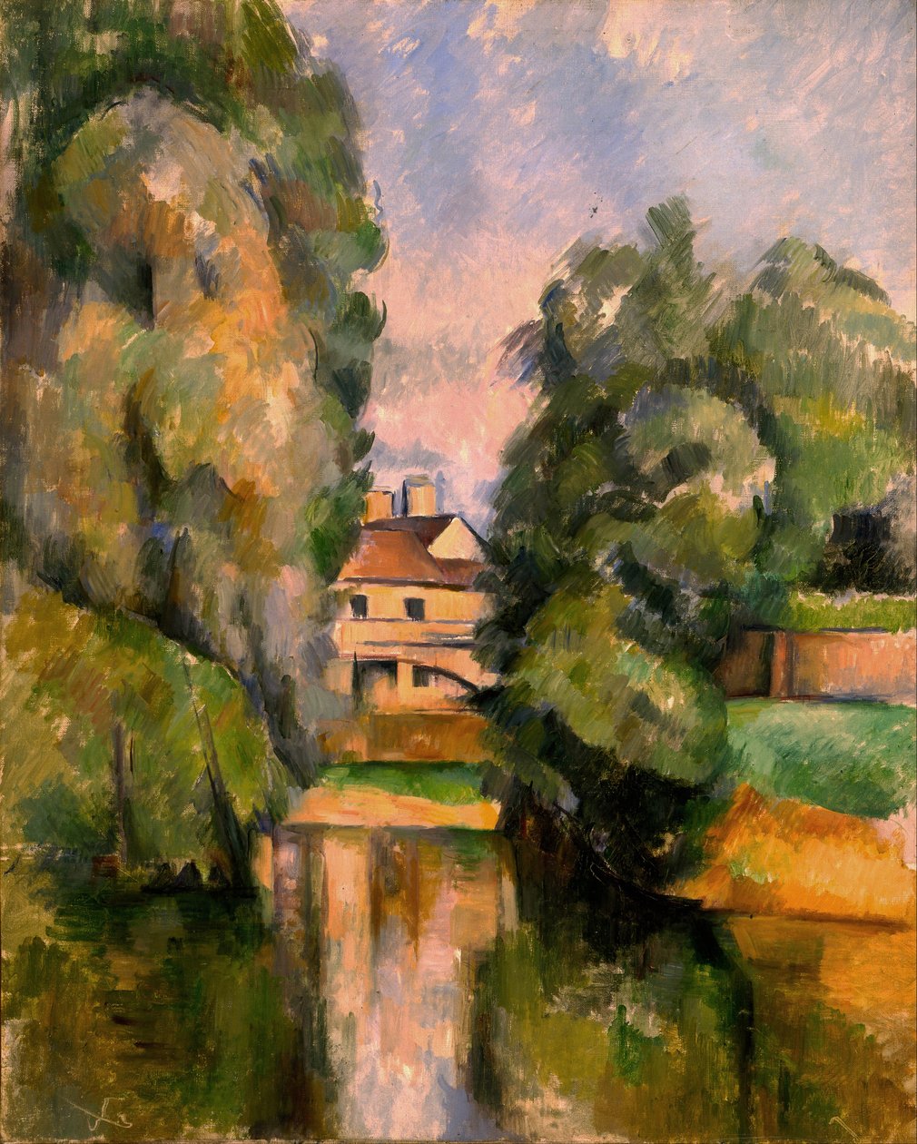 Maison pres du fleuve – Ház a folyó mellett, szerző: Cezanne, Paul (1839-1906). Olaj, vászon, c. 1890. Mérete : 81x65 cm. Izrael Múzeum, Jeruzsálem alkotó: Paul Cézanne