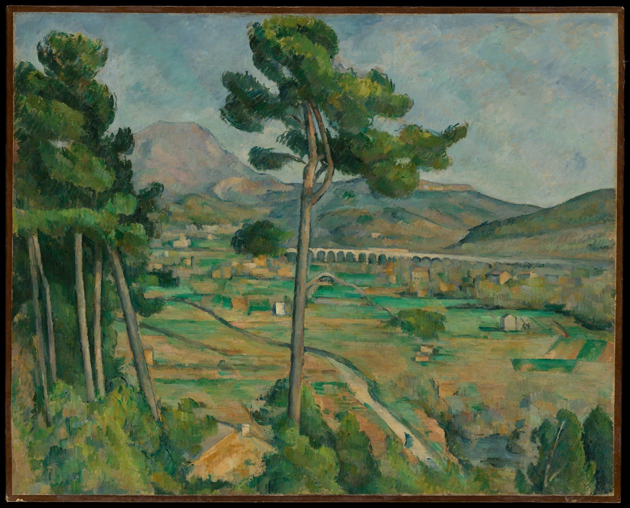 Sainte-Victoire-hegy és az Arc folyó völgyének viaduktja alkotó: Paul Cézanne