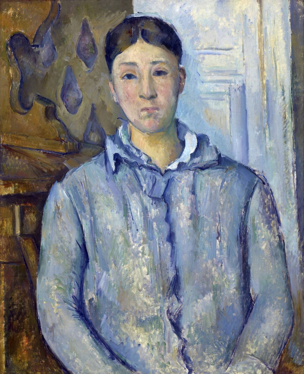"Madame Cezanne portréja kék színben" 1888-1890. Hortense Cezanne (1850-1922), Paul Cezanne festménye (1839-1906) művész felesége. Olaj, vászon - mérete 73,5x61 cm Houston, Szépművészeti Múzeum, Robert Lee Blaffer emlékgyűjtemény, S ajándéka alkotó: Paul Cézanne