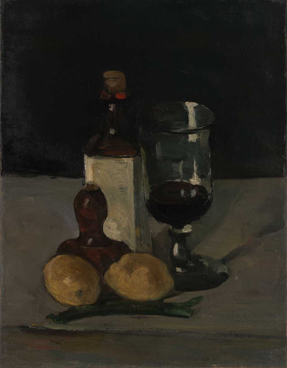 Csendélet palackkal, pohárral és citromokkal alkotó: Paul Cézanne