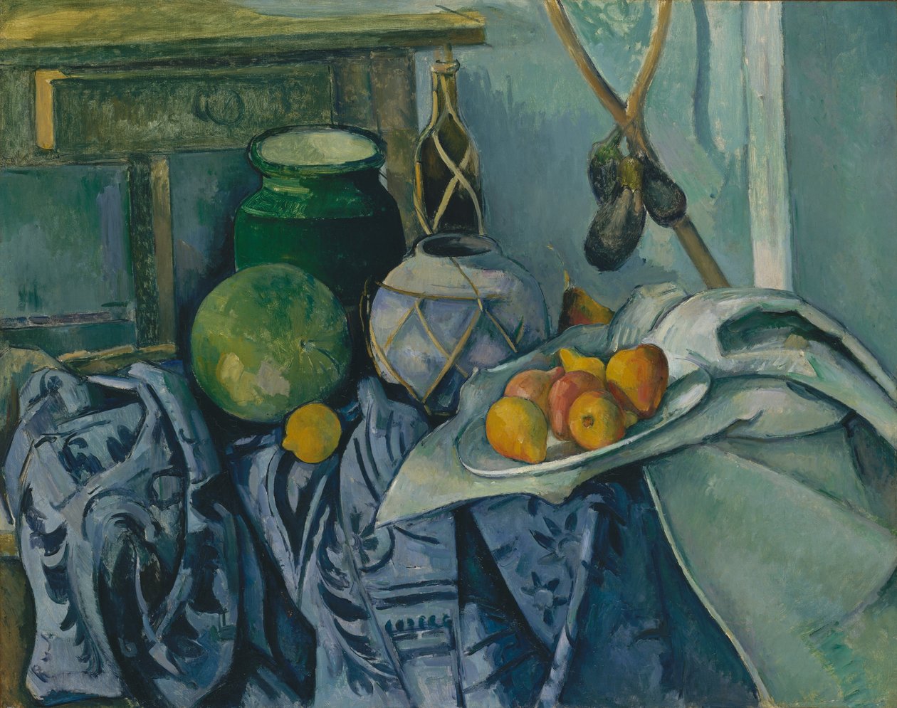 Csendélet gyömbéres üveggel és padlizsánnal alkotó: Paul Cézanne