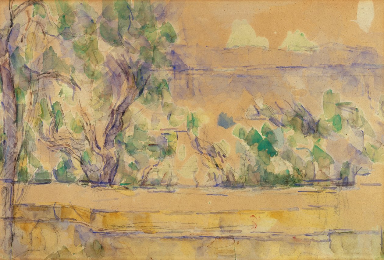 Nézet a Lauves-i Stúdióban (akvarell ceruzával, papíron) alkotó: Paul Cézanne