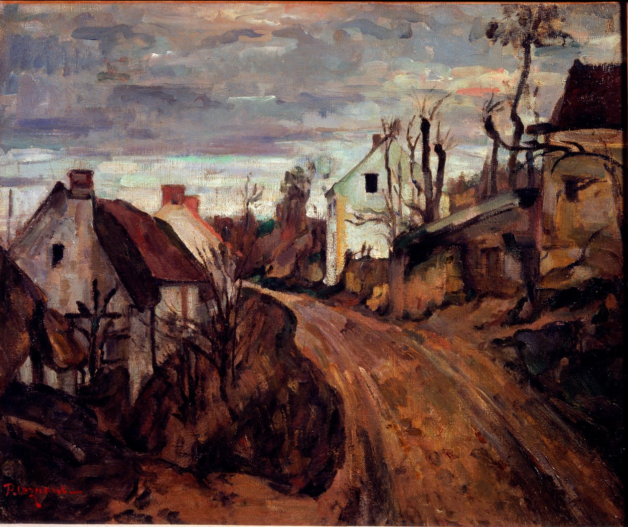 Falusi út, Auvers. (Olajfestmény alkotó: Paul Cézanne