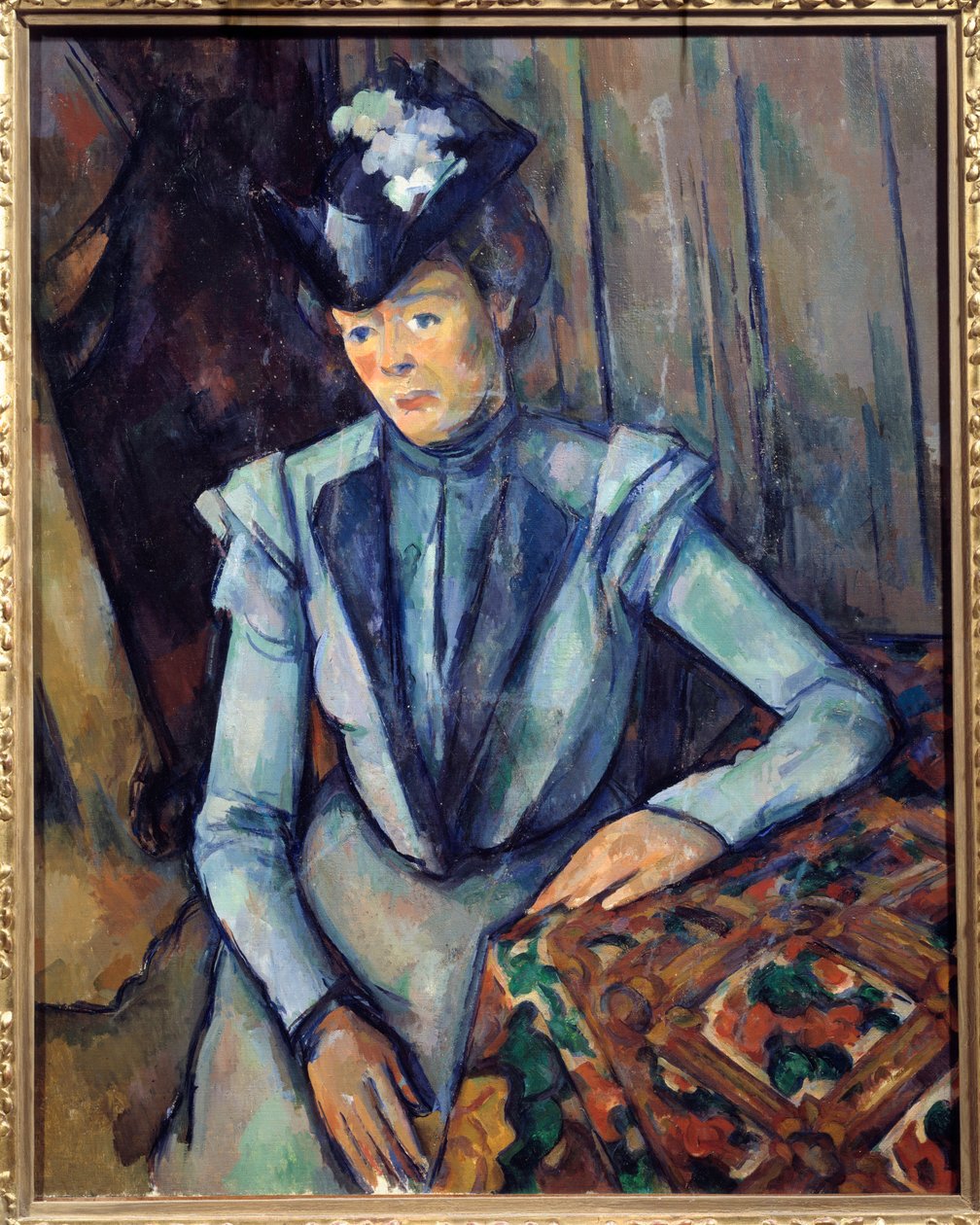 Nő kékben. Paul Cezanne festménye (1839-1906) alkotó: Paul Cézanne