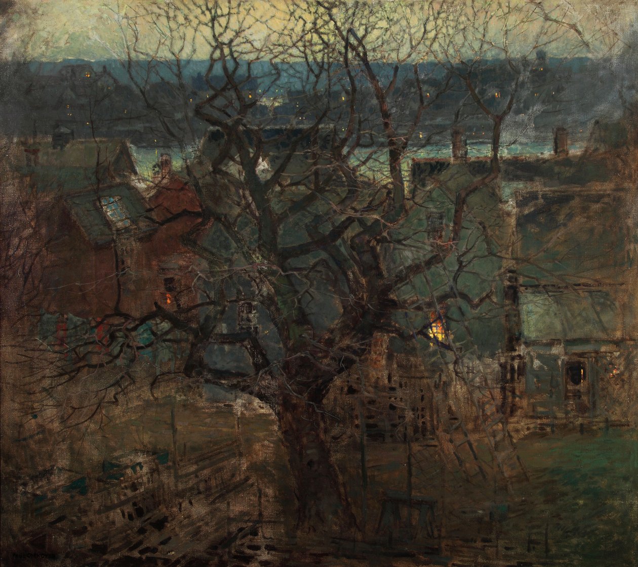A Charles River, Boston, 1910 körül alkotó: Paul Cornoyer