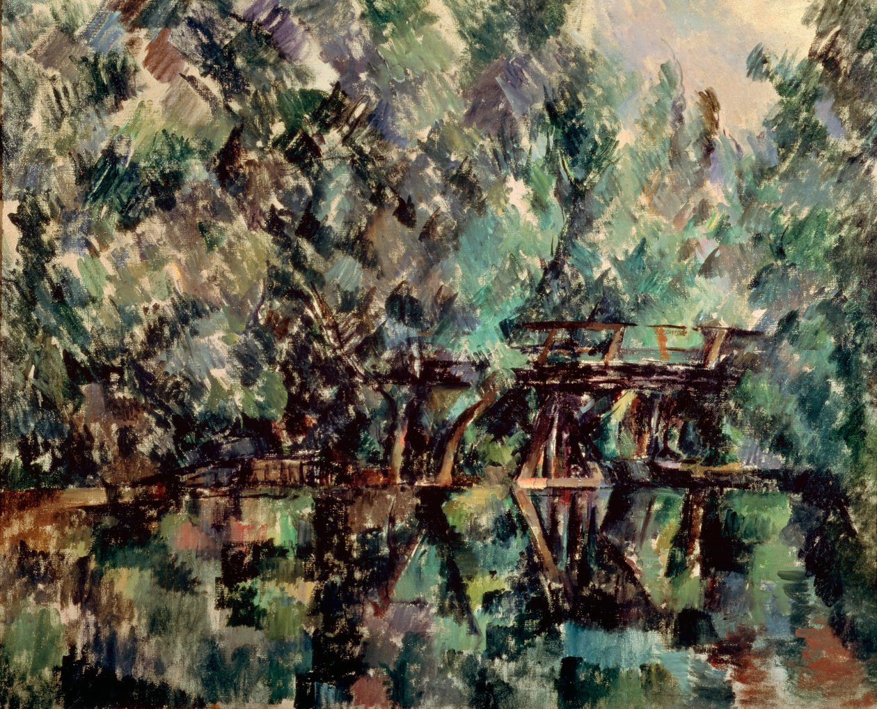 Híd egy tó felett, 1898. alkotó: Paul Cézanne