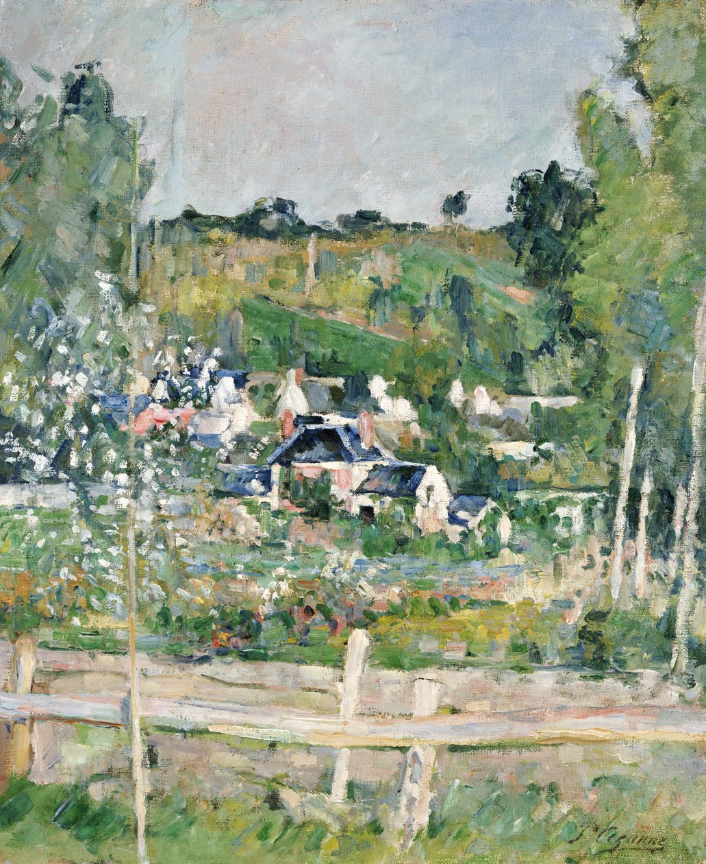 Auvers-sur-Oise látványa, A kerítés, 1873 körül alkotó: Paul Cézanne