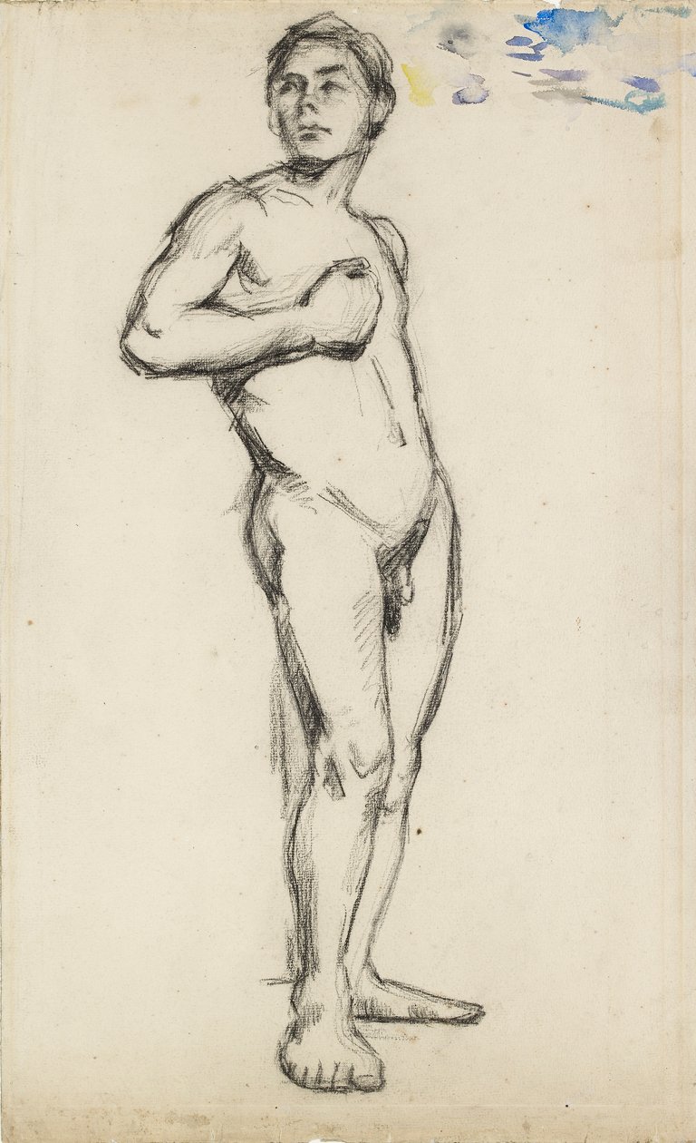 Akadémiai tanulmány egy férfi aktról, jobb kezével a mellkasán, 1865 alkotó: Paul Cézanne