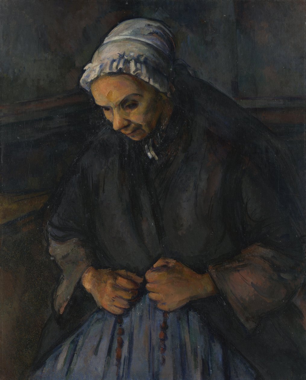Egy öregasszony rózsafüzérrel, c. 1895 alkotó: Paul Cézanne