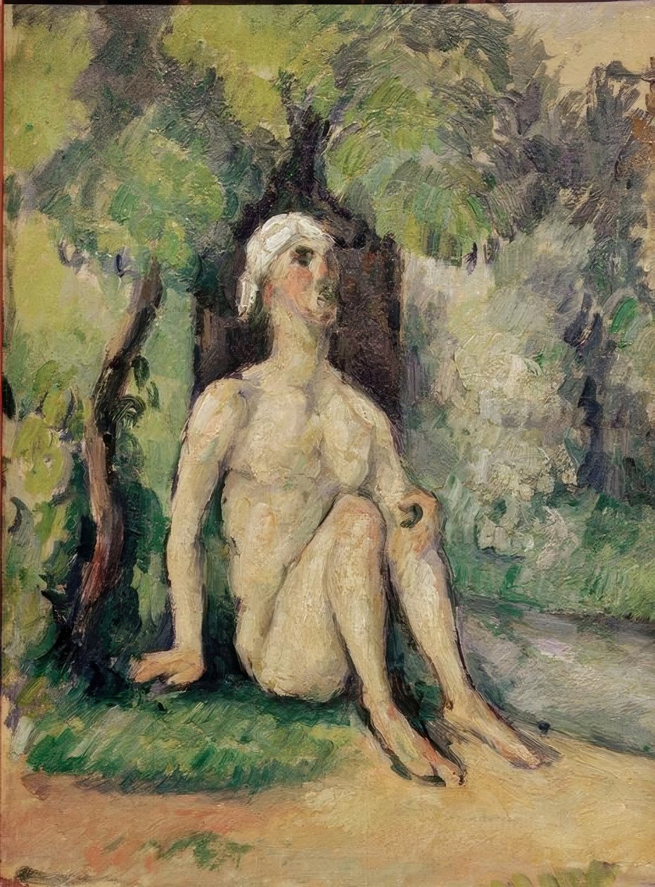 Fürdős ül a víz mellett alkotó: Paul Cézanne