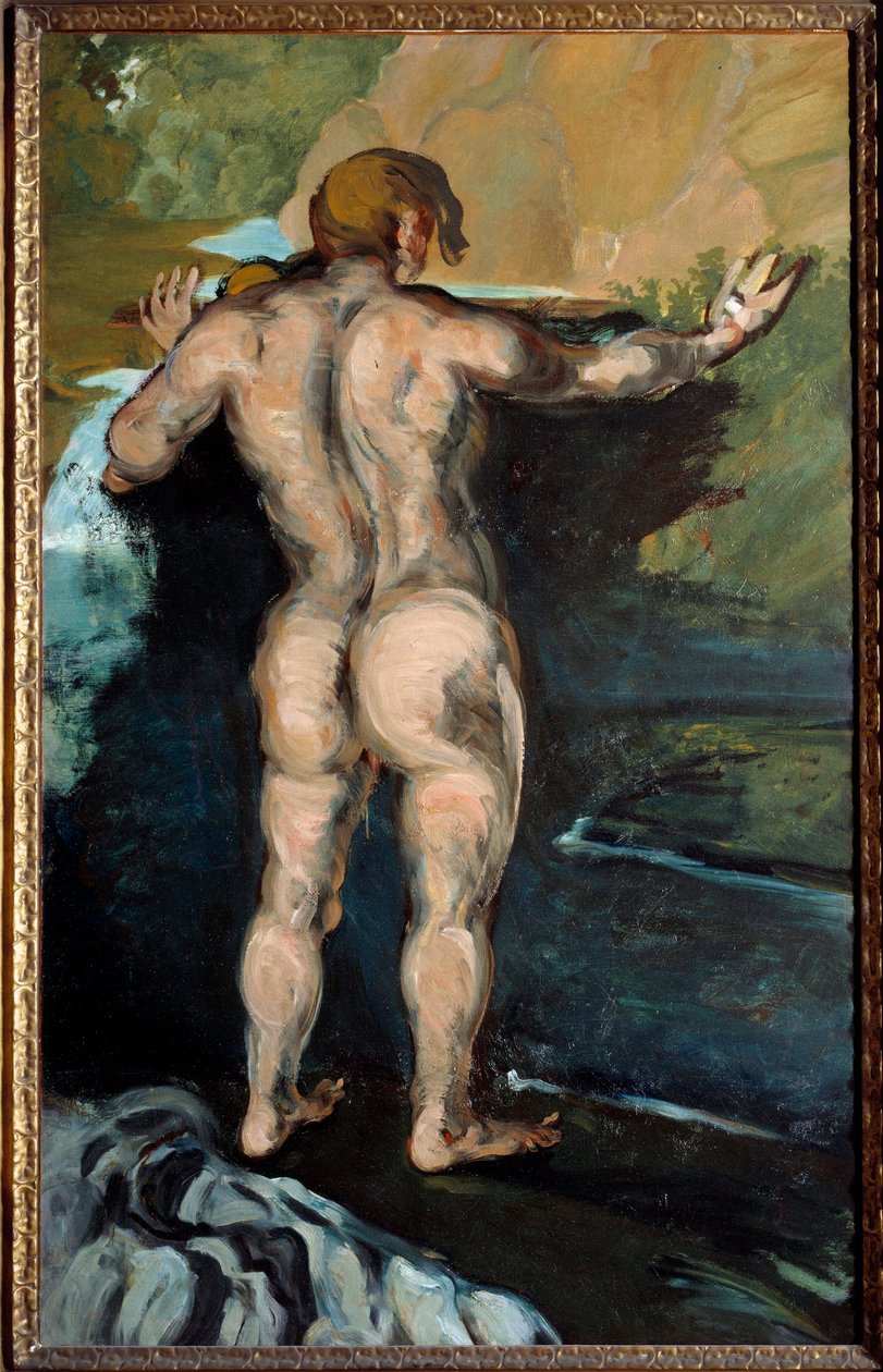 Paul Cezanne (1839-1906) Bather and Rock festménye, 1868 Norfolk, Chrysler Múzeum alkotó: Paul Cézanne