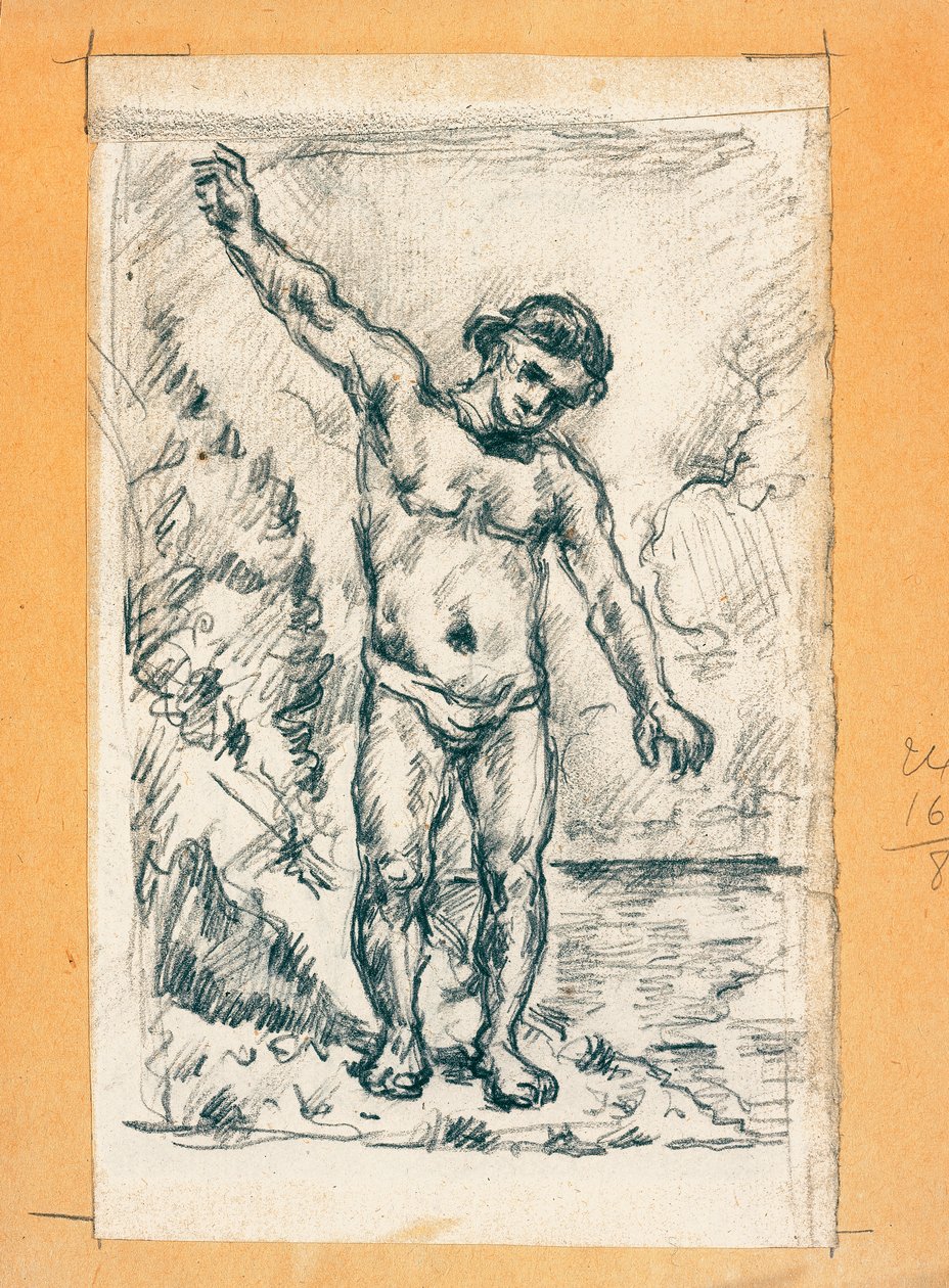 Fürdőző széttárt karral, 1874-77 körül alkotó: Paul Cézanne