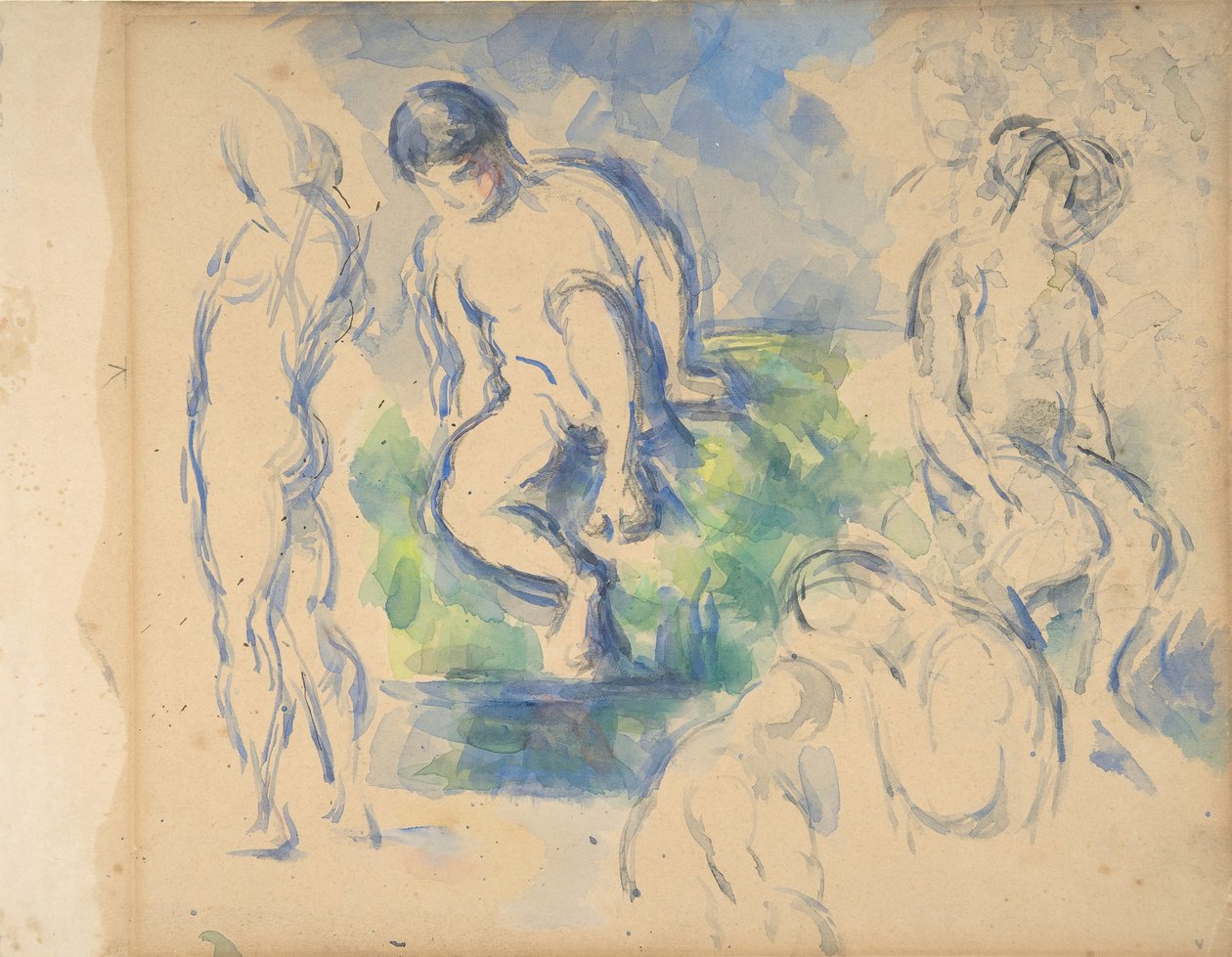 Fürdősök recto, Csendélet verso, kb. 1890 recto - 1900 verso. alkotó: Paul Cézanne
