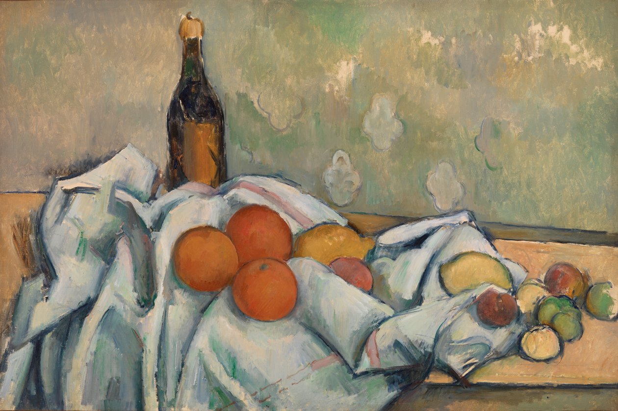 Palack és gyümölcsök alkotó: Paul Cézanne