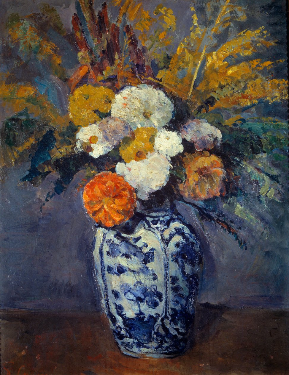 Dáliák csokor. Paul Cezanne (1839-1906) festménye alkotó: Paul Cézanne