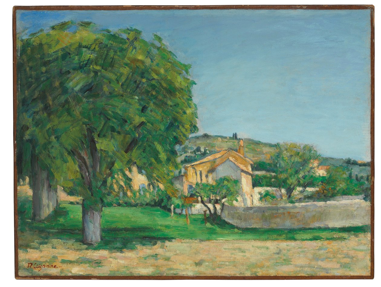 Gesztenyefák és farm Jas de Bouffanban, 1876 körül alkotó: Paul Cézanne