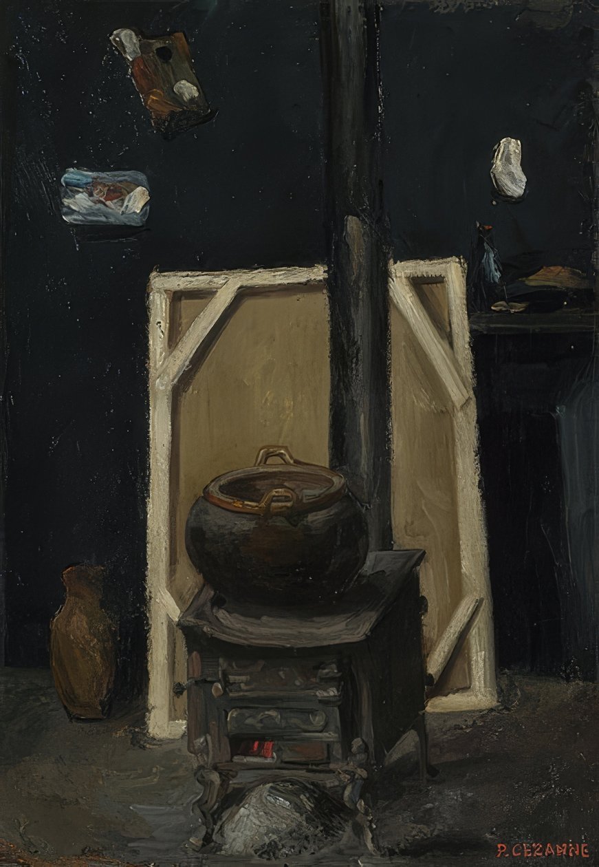 A tűzhely a stúdióban. 1865 körül alkotó: Paul Cézanne
