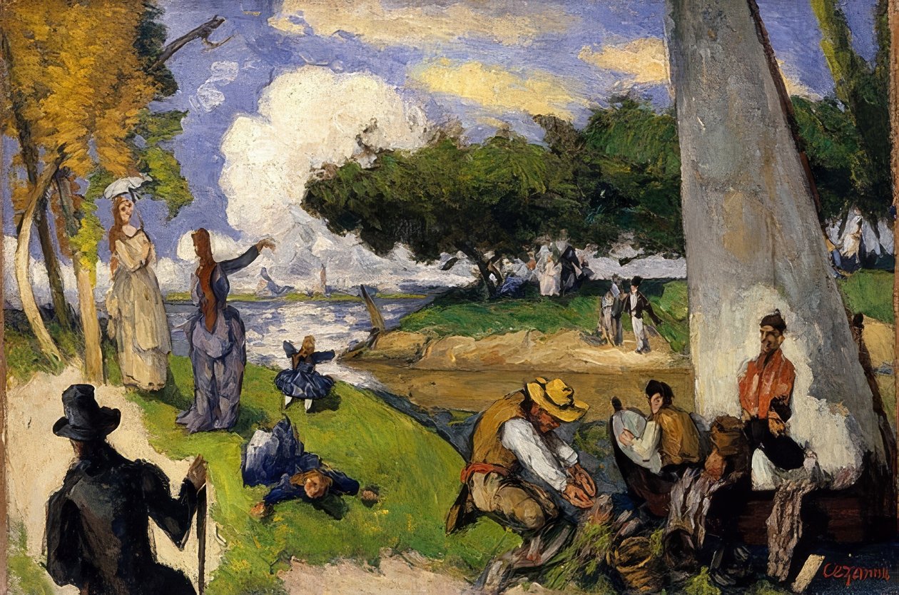 Die Fischer (Fantasztikus jelenet). 1875-ben alkotó: Paul Cézanne