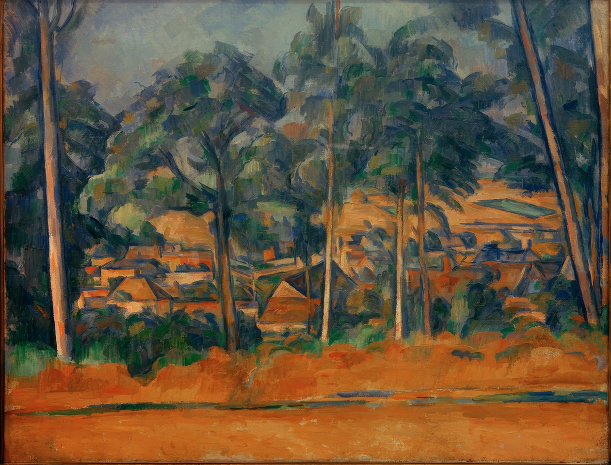 Falu a fák mögött alkotó: Paul Cézanne