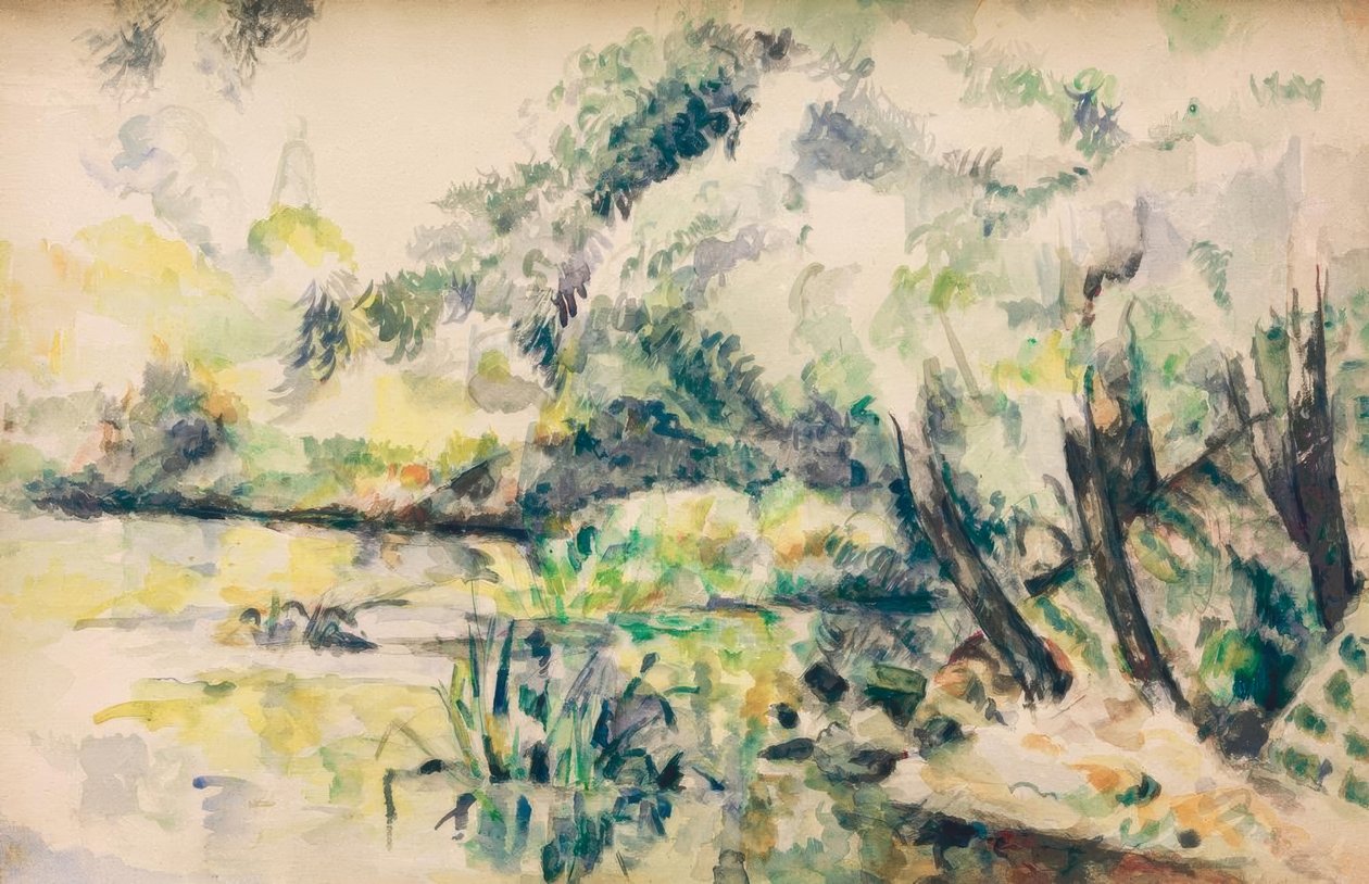 Mocsaras víz (Melun közelében?) alkotó: Paul Cézanne