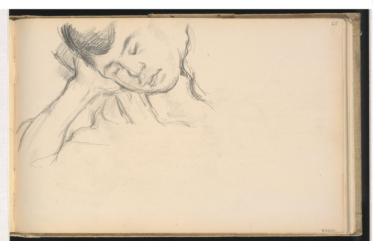ábra Fej a kézre támasztva alkotó: Paul Cézanne