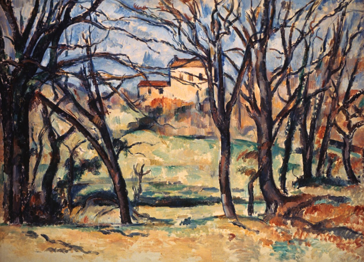 Ház a fák mögött a Tholonet felé vezető úton, 1885 alkotó: Paul Cézanne