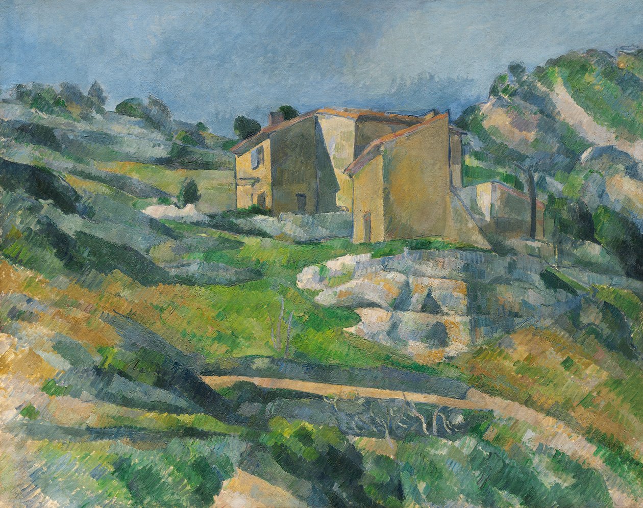 Provence-i házak: Estaque közelében, 1833 körül. alkotó: Paul Cézanne