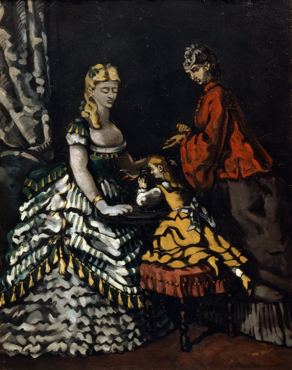 Belső két nővel és egy gyerekkel, c1861 alkotó: Paul Cézanne