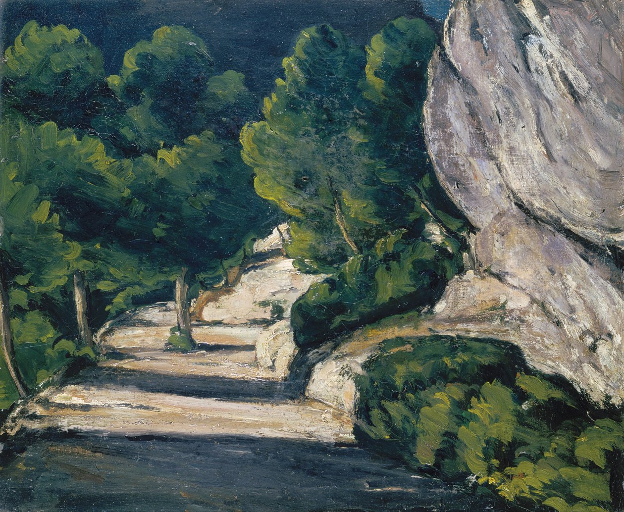 Tájkép. Út fákkal a Sziklás -hegységben alkotó: Paul Cézanne