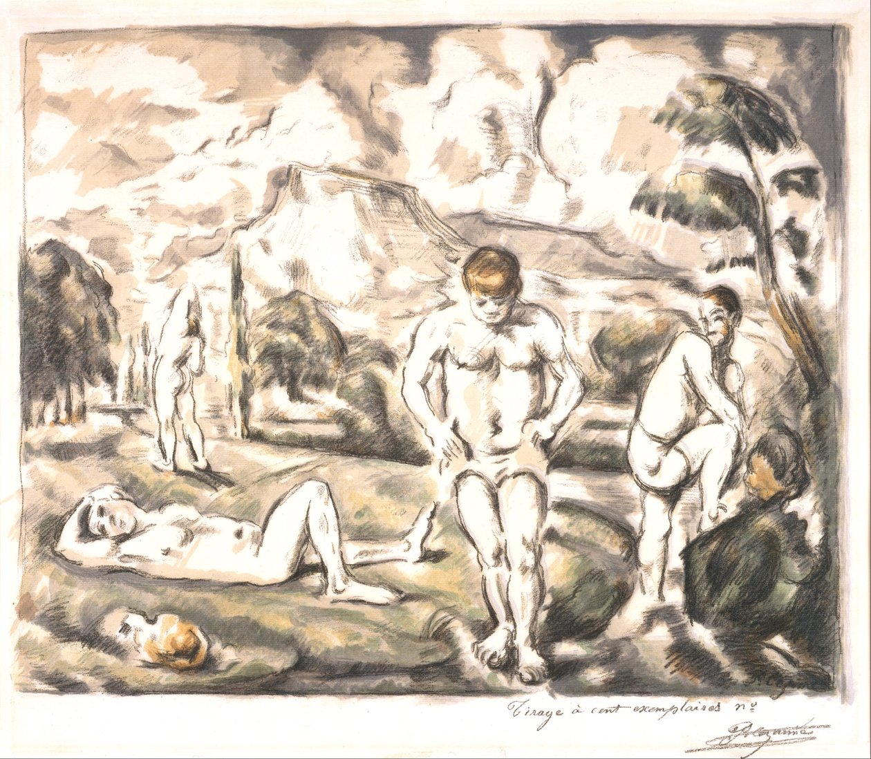 The Bathers (nagy tábla) alkotó: Paul Cézanne